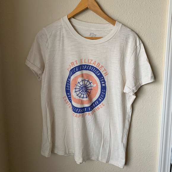 J.Crew Port Elizabeth tee in cream⛵️🚢🏝️ - Picture 2 of 14